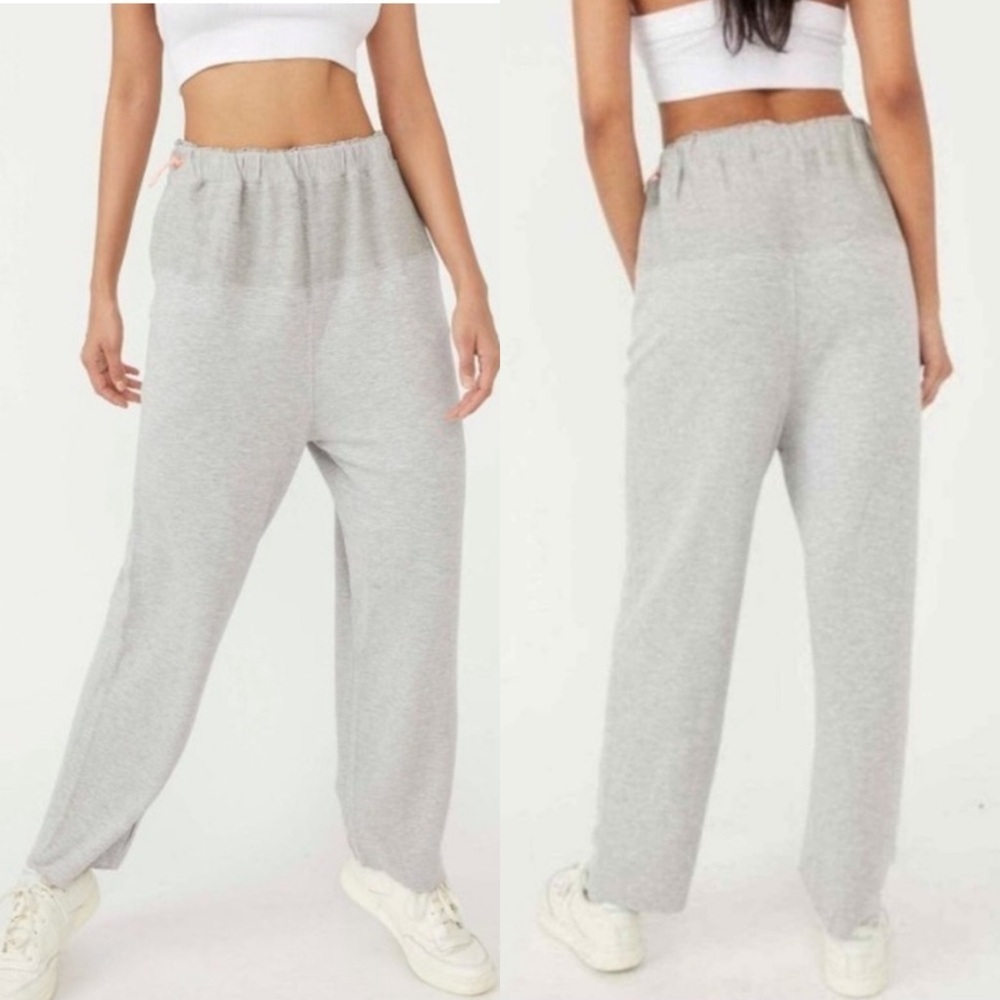 NWT FP Movement Free People Surfside Straight Leg Jogger Pants In Light Grey